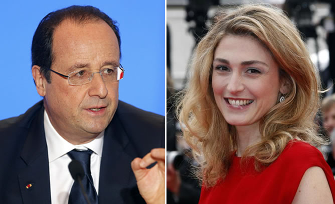 Presidente de Francia Francois Hollande con la Actriz de 41 años Julie Gayet